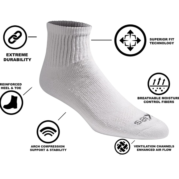 Dickies 6 pack Dri-Tech quarter socks - Picture 5 of 5